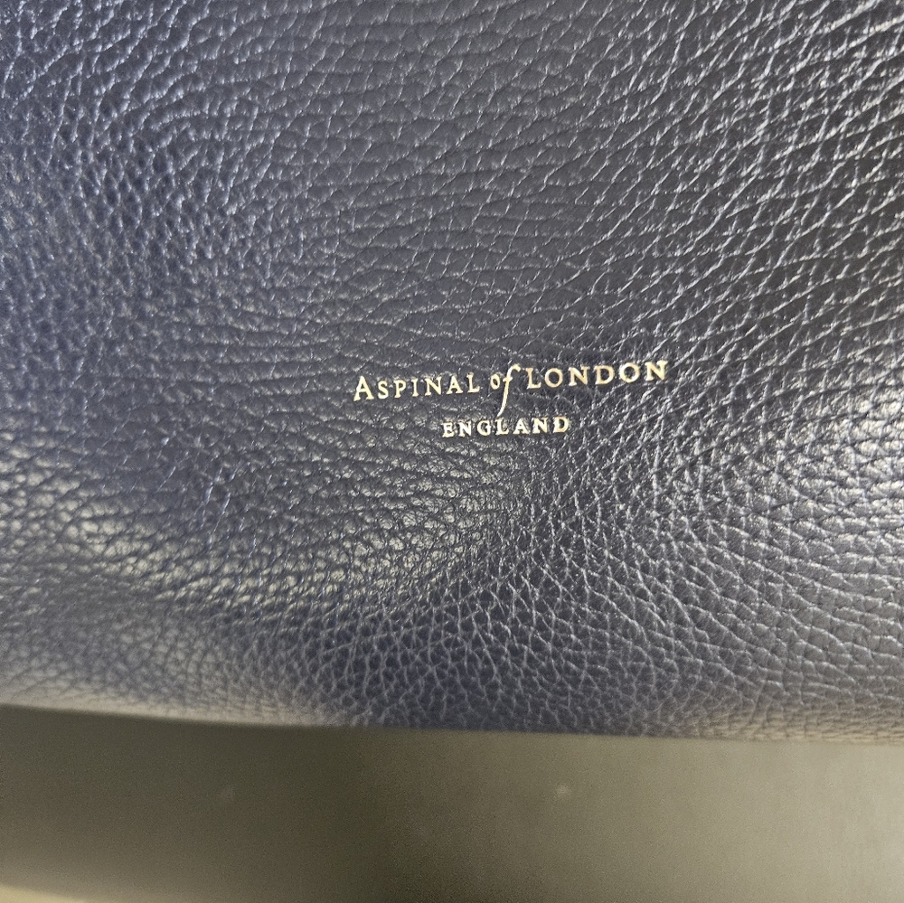 Aspinal of London Leather Shoulder Bag Navy LIKE NEW W/ DUSTBAG - Picture 11 of 14